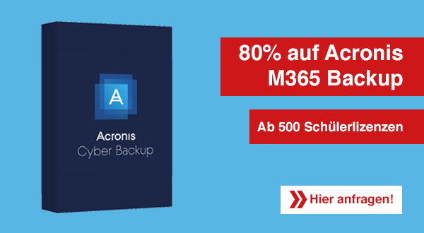 Acronis-Banner: 80 % Aktion auf M365 Backup von Acronis